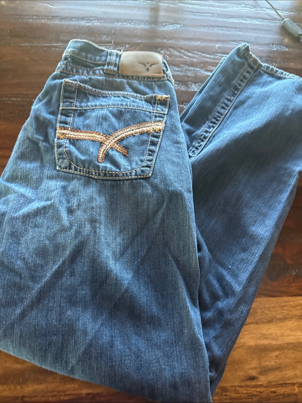 Men’s Ariat Blue Embroidered Pocket Jeans 34x33